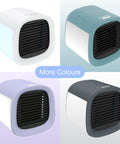 Four EvaCHILL Portable Air Conditioner Compact Personal Evaporative Cooler And Desk Fans in various colors