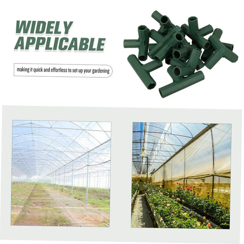 12 Piece Garden Frame Connectors And Versatile Four Way Brackets For Plastic Greenhouse Pipe Fittings DIY Friendly Heavy Duty Support For Building And Repairing Garden Structures