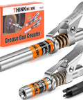 Ultra Slim 0.53 Inch Grease Gun Coupler Set, 2 Piece Quick Release Tips With Over 3.5 Inch Reach, 12000 PSI, 1/8 NPT Fittings