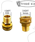 Garden Hose Adapter Two Pack One Half Inch NPT Male To Three Quarter Inch GHT Female Pipe Fittings Connector displayed
