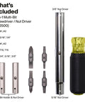 Included components of the Multi Bit Screwdriver And Nut Driver Set With Comfy Cushion Grip Handles Precision Heat Treated Bits.