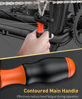 Heavy Duty Bike Chain Breaker Tool for 5 to 12 Speed and Single Speed Chains in use, showing ergonomic grip and chain hook.