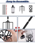 Assembly instructions for 4 Pack Gray Glass Outdoor Garden Torches 59 Inch Tall With Upgraded 16 Oz Citronella Fuel 5 Prong Grounded Stake.
