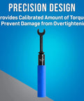 Beefy Full Head Torque Wrench 7/16 Drive Delivers 20 In Lb Precision for F Connector Tightening, Rugged Tool on blue background