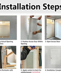 Installation steps for Lockable Drywall Access Panel White Inspection Service Hatch Top Shelf Aluminum Alloy Build 22By56 Inch.