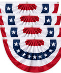 4-pack 3x6 Ft Pleated American Bunting Flags Outdoor Set for 4th of July and 250th Anniversary, USA Patriotic Banner Decor