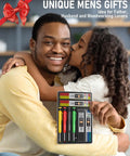 Happy father and child with Four Pack Carpenter Pencils With Sharpener And 52 Refills, ideal woodworking gift idea.