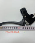 Dual Brake Lever For Cantilever Or Caliper Brakes, 129mm Handle, Fits Seven Eighths Inch Bars, Pulls Two Cables, Black Finish