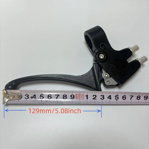 Dual Brake Lever For Cantilever Or Caliper Brakes, 129mm Handle, Fits Seven Eighths Inch Bars, Pulls Two Cables, Black Finish