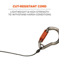 Retractable Tool Lanyard With Two Locking Carabiners And Swivel ANSI ISEA 121 2018 Certified To 2 Lb Capacity showcasing cut-resistant cord