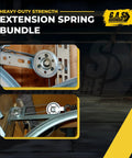 Close-up of pulley system in Beefy 130 Lb Yellow Double Looped Garage Door Extension Spring Bundle for 7 Ft Doors