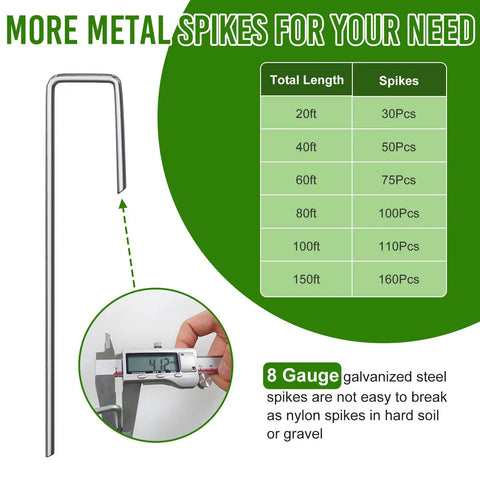 8 gauge metal staple for 4 Inch Tall 20Ft Landscape Edging Kit With 30 Metal Staples Plastic Garden Border