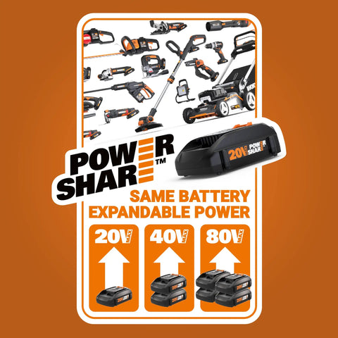 Power Share battery system compatible with Nitro 20V Cordless Drain Auger With 25 Ft Cable that clears clogs up to two inches
