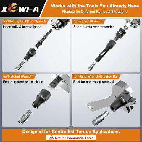 15 Piece Bolt And Screw Extractor Set with CRMO Steel for Electric and Impact Wrench Use