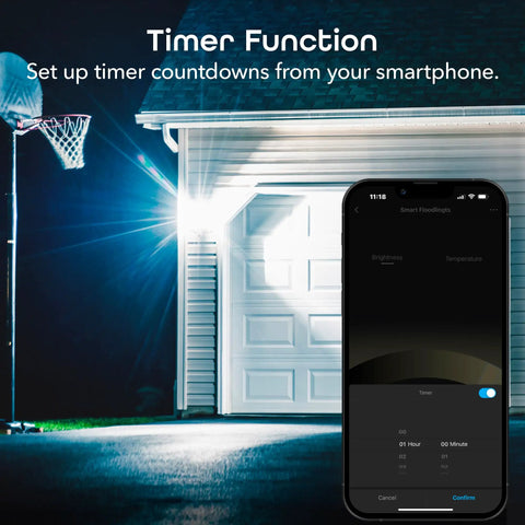Outdoor Smart Floodlight For Your Porch 2700K To 6500K Dimmable LED Bulb 11W 1000 Lumens E26 PAR38 WiFi Enabled Works With Alexa