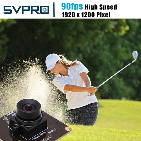 Golf swing analysis with Global Shutter USB Camera Module with 90FPS High Speed 1920x1200 2MP AR0234 UVC Webcam Board