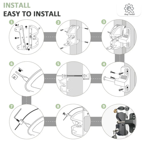 Installation guide for Rock Solid Gate Latch With Pull Cable Quick Release Two Sided Lockable Exterior Door Fixture