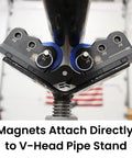 V Head Bevel Roller Accessory for Pipe Stands Magnetic Rotating Tool attached to V-head for welding and beveling