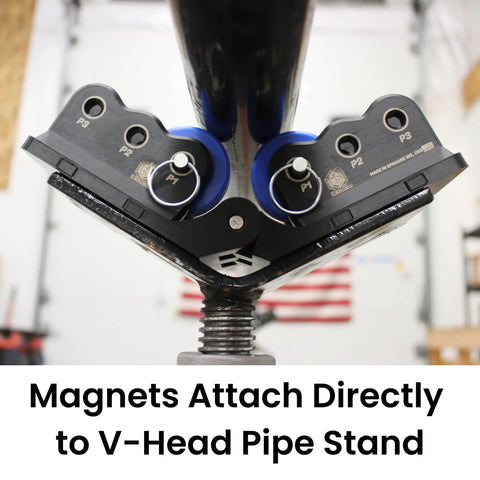 V Head Bevel Roller Accessory for Pipe Stands Magnetic Rotating Tool attached to V-head for welding and beveling