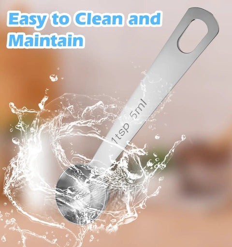 Three Piece Stainless Steel Measuring Spoons Set For 1 Teaspoon 5ml Precise Cooking And Baking No Guesswork splash background