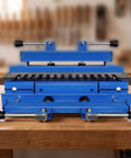 Heavy Duty Woodworking Dovetail Jig With Rock Solid Clamps For Dead On Half Blind Cabinet And Drawer Building adjustable settings visible.