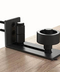Black Sliding Barn Door Floor Guide for Bottom Adjustable Roller with 8 Setup Options, flush design and durable metal construction