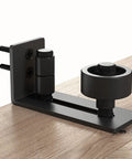 Adjustable Floor Guide For All Sliding Barn Doors With Eight Setup Options, Flush Bottom Design, Flat Stay Roller, Set Of 2, Built From Solid Steel And POM Nylon For Durability, Compatible With Door Panels Of Various Sizes, side view.