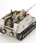 Beefy 1/35 Nashhorn Heavy Tank Destroyer Kit With Four Winter Figures, beige finish, detailed fighting compartment view