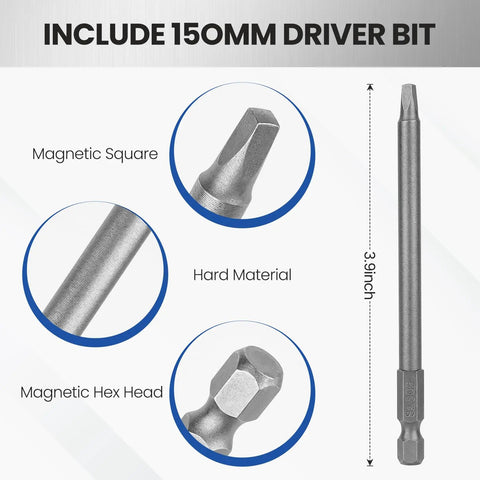 Pocket Hole Screws One And A Quarter Inch, 373 Pcs Set For Wood Coarse Thread Square Drive Washer Head, 150mm driver bit