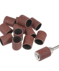 12 Pack Three Quarter Inch Sanding Sleeves 120 Grit With 6mm Drum Mandrels For Rotary Tools Aluminum Oxide Sandpaper