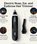 Weed Whacker 3.0 Pro Electric Nose, Ear, And Eyebrow Trimmer With SkinSafe Dual Head System and LED Spotlight