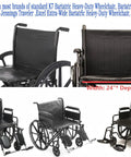 Top Shelf 24 By 18 Inch Wheelchair Seat Replacement Swap Out Featuring Rock Solid Embossed Black Vinyl Upholstery Arrives Fully Loaded With All Required Hardware And Core Irons Drops Right Into K7 Bariatric Sentra EC Frames - various angles of durable black vinyl wheelchair seat.