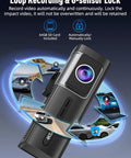 3 Channel 5G WiFi Dash Cam Front Cabin And Rear 4K Plus 1080P Plus 1080P Video With HDR Night Vision G Sensor and images of cars