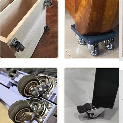 Stem Casters With 360 Degree Swivel TPR Wheels For Carts Furniture Dolly And Workbenches, installed on furniture and equipment