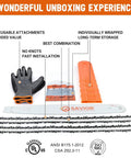 20 Inch Chainsaw Bar And Chain Combo With 3/8 Pitch And.050 Gauge, gloves, and bar cover for Rancher 455, 460 models