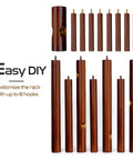 Wooden Coat Rack Freestanding With 8 Hooks And 3 Adjustable Heights Space Saving Clothes Organizer parts and hooks