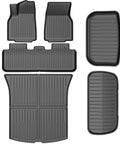 All Weather TPE Floor Mats And Cargo Liner Set For 2025 2026 Model Y Juniper Custom fit heavy duty six piece kit front view