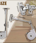 Detailed view of Two Pack Soft Close Hinges for Toy Boxes Zinc Alloy Lid Support Kit with precise measurements and dimensions