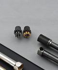 Two different steam cleaner brush heads from the 10 Piece Steam Cleaner Brush Heads Set, rust proof copper steel bristles, quick swap design.