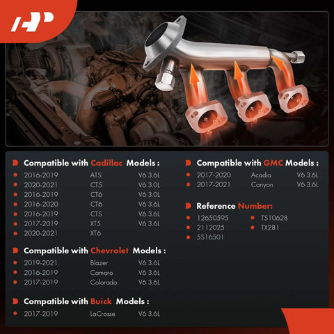 A-Premium engine coolant temperature sensor assembly with three sensors on a silver metal coolant pipe, front view