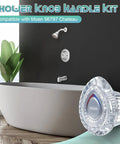 Contemporary bathroom featuring Three Pack Shower Handle Replacement For Moen Chateau 96797 Tub And Shower Faucets with chrome insert.