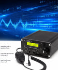 8 Band Shortwave Radio Transceiver With LCD Display, Portable HF SSB SDR QRP Ham Radio For Amateur Operators, with microphone and wave graphics