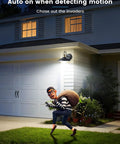 Motion Sensor LED Bulbs E26 Base Dusk To Dawn Activation Auto Light Up When Motion Is Detected At Night 8 To 16 Feet Range Turns Off After 30 To 45 Seconds Energy Efficient Long Lasting Security Lighting For Indoor Or Outdoor Use on a garage wall at night