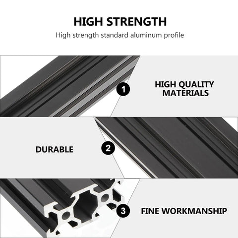 Two Pack Aluminum Extrusion Linear Rail With Black Anodized T Slot Profiles For CNC Machines And Precision 3D Printers