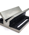 V Block Jig Fixture for Center Drilling Round Workpieces Up To Two Inches, solid iron, precision machined surface, side view