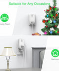 Remote Control Outlet Switch For Lights, Lamps, And Fans, Wireless Plug In Receiver with Christmas tree and lamp setup