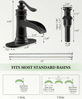 Bold Matte Black Waterfall Bathroom Faucet For Farmhouse Vanity With Single Hole Centerset One Handle Mixer Tap Installation