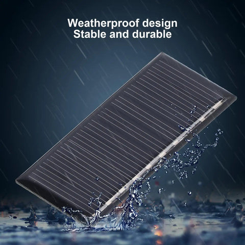 Two Pack Tiny Solar Panels Monocrystalline Silicon 0.25W 5V Solar Cell Modules No Storage Built In, weatherproof in rain