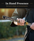 Dope Unsharpened Stainless Steel Iaido Training Sword For Safe Practice held by person preparing for drills