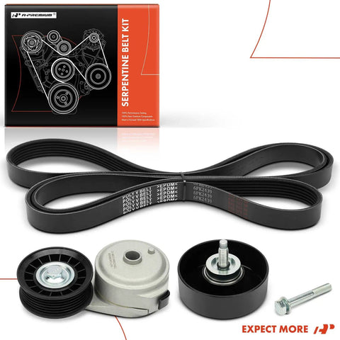 Serpentine Belt Drive Kit for Chevrolet Silverado 1500 2005 2013 4 3L V6 Express 1500 2500 GMC Sierra 1500 Savana 1500